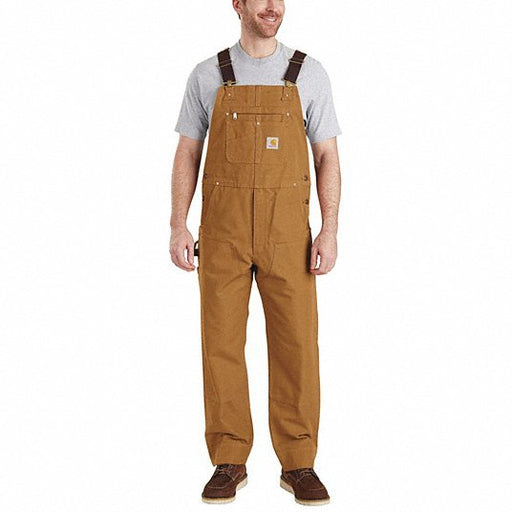 Carhartt 102776-211-36x32 Bib Overalls, 36" Waist Sz, 32" Inseam, Brn - KVM Tools Inc.KV491V01