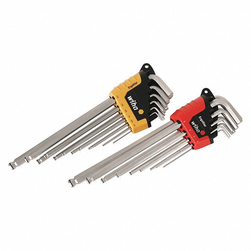 Wiha 66992 22-Piece Hex Key Set, Metric/SAE L-Shape, Chrome, Plastic Holder - KVM Tools Inc.KV4NB45