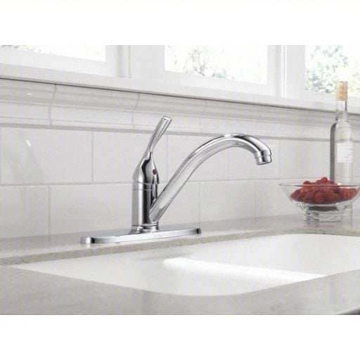 Delta 100-DST Low Arc Kitchen Faucet Delta, NA, Chrome Finish, 1.8 gpm Flow Rate, 8 11/16 in Spout Lg - KVM Tools Inc.KV4NLK3