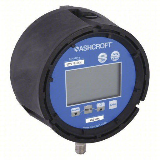 Ashcroft 452074SD02L1000BL Digital Pressure Gauge, 0 to 1000 psi, 1/4 in MNPT, Plastic, Black - KVM Tools Inc.KV4TA35