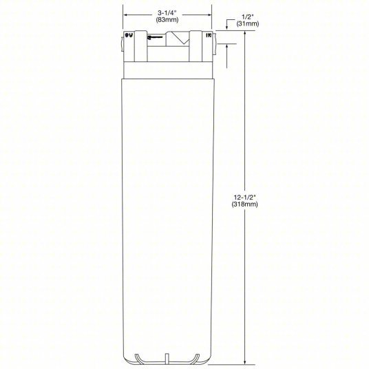 Elkay EWF172 Water Cooler Filter 1.5 gpm, 1,500 gal, 12 1/2 in Overall Ht, 3 1/4 in Dia - KVM Tools Inc.KV4YK10