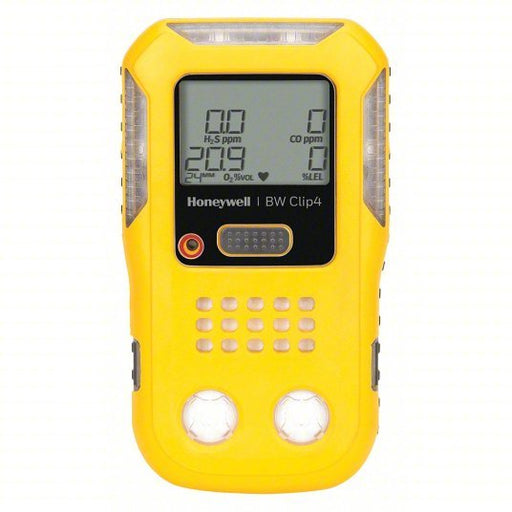 Honeywell BWC4-Y-N Multi-Gas Detector, CO, H2S, LEL, O2, 2 yr Battery Life, Yellow - KVM Tools Inc.KV53TY40