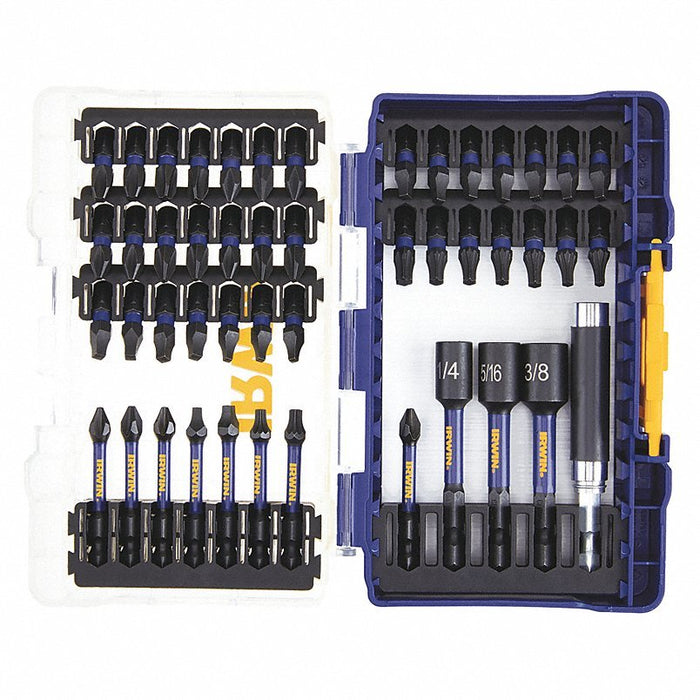 Irwin IWAF1347 Insert Bit Set, 47 No. of Pieces, 1/4 in Hex Shank Size, Steel, Tool Case - KVM Tools Inc.KV55KJ10