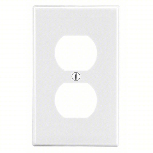 Hubbell P8W Duplex Receptacle Wall Plate Duplex Outlet, Plastic, White, 1 Outlet Openings, 0 Switch Openings - KVM Tools Inc.KV55KT46