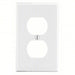 Hubbell P8W Duplex Receptacle Wall Plate Duplex Outlet, Plastic, White, 1 Outlet Openings, 0 Switch Openings - KVM Tools Inc.KV55KT46