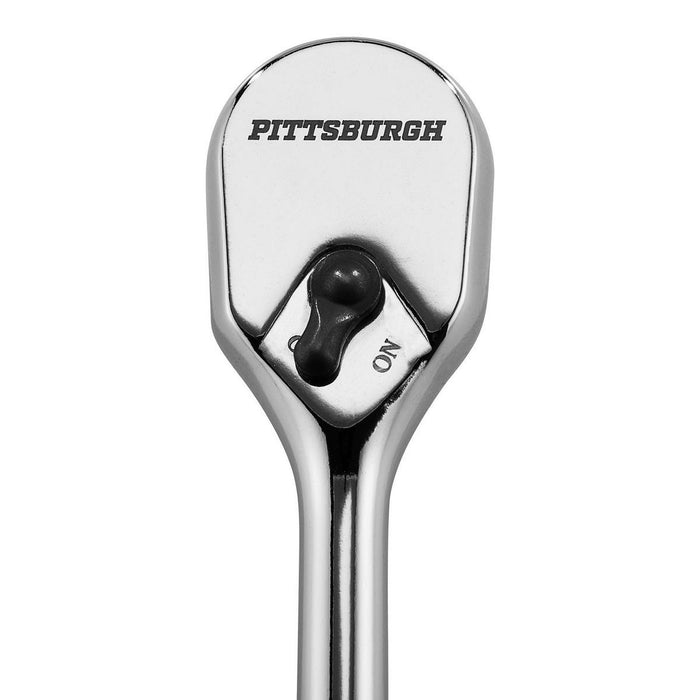 Pittsburgh 59829 1/4 in. Drive Low-Profile Ratchet with Soft Grip - KVM Tools Inc.KVHF59829