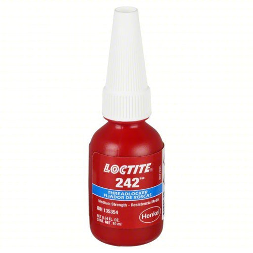 Loctite 135354 Medium-Strength Threadlocker 242, Blue, 0.34 fl oz, Bottle, 1 EA, Blue – Medium Strength - KVM Tools Inc.KV5A228