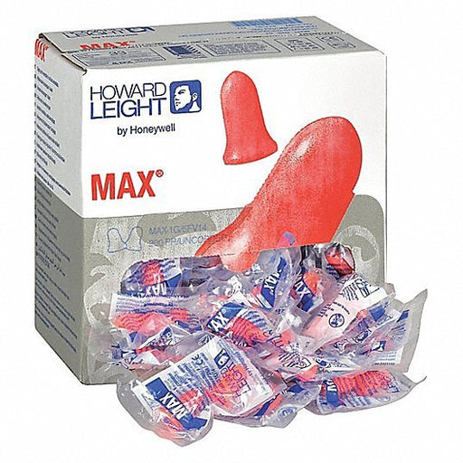 Honeywell MAX-1 Disposable Foam Uncorded Earplugs, Bell Shape, 33 dB NRR, Coral, 200 Pairs/Box - KVM Tools Inc.KV5FV14