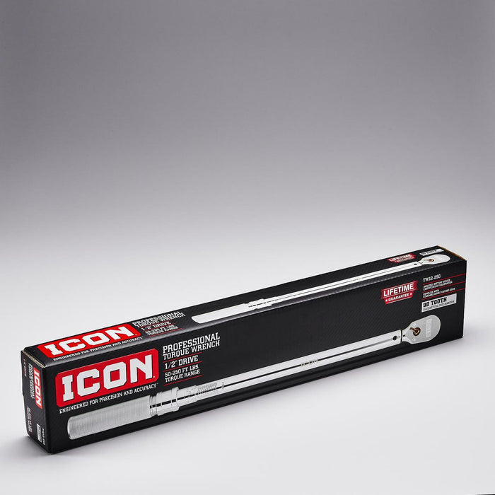 Icon 64064 1/2 in. Drive, 50-250 ft. lb. Professional Click Torque Wrench - KVM Tools Inc.KVHF64064