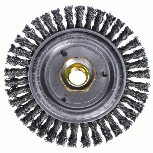 Weiler 94043 Wire Wheel Brush 4 1/2 in Brush Dia., 5/8"-11 Arbor Hole, 0.02 in Wire Dia., Carbon Steel - KVM Tools Inc.KV6JXH8