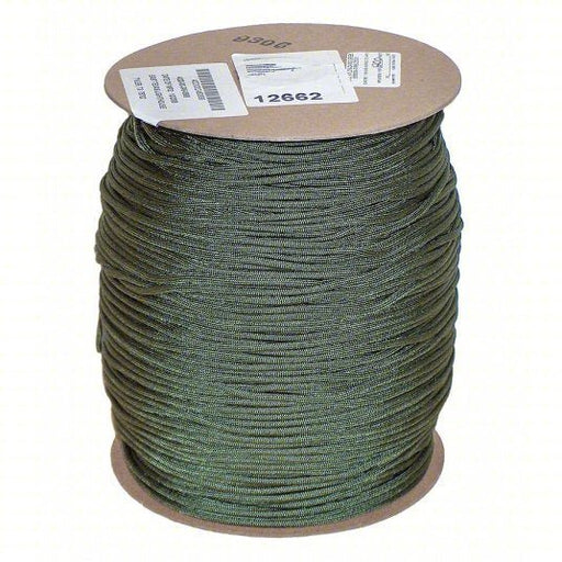 Ability One 4020-00-246-0688 Utility Cord 3/16 in Rope Dia, Camo Green, 1,200 ft Rope Lg, 550 lb Working Load Limit, Braid - KVM Tools Inc.KV6XWH8