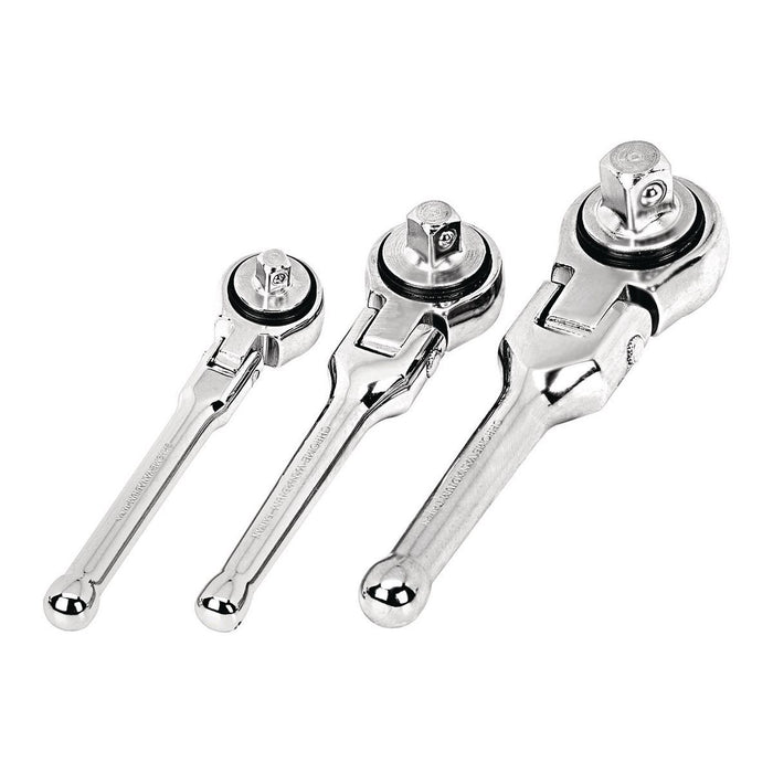 Pittsburgh 70170 Flex-Head Stubby Ratchet Set, 3-Piece - KVM Tools Inc.KVHF70170