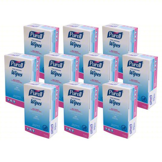 Purrell 9022-10 Hand Sanitizer Wipes Packet, 100 Wipes per Container, Alcohol - KVM Tools Inc.KV1PKR5