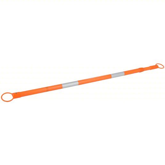 KVM Tools KV9XPY3 Telescoping Traffic Cone Bar, ABS, 2 in Dia, 62-1/4 in to 104-3/4 in L, Orange - KVM Tools Inc.KV9XPY3