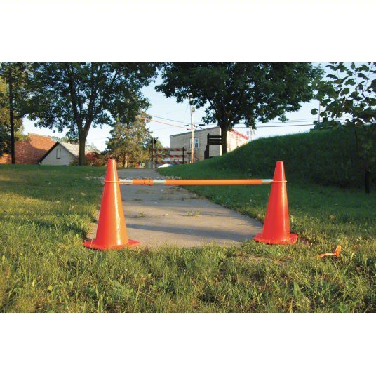 KVM Tools KV9XPY3 Telescoping Traffic Cone Bar, ABS, 2 in Dia, 62-1/4 in to 104-3/4 in L, Orange - KVM Tools Inc.KV9XPY3