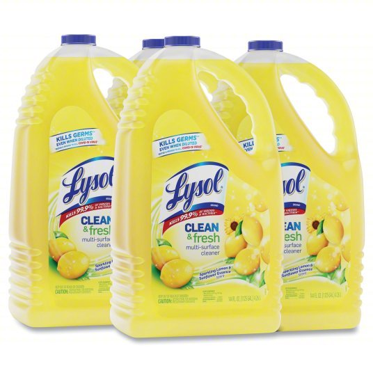 Lysol 77617 Cleaner and Disinfectant, 144 oz. Bottle, Sparkling Lemon & Sunflower Essence, 4 PK - KVM Tools Inc.KV54JG72