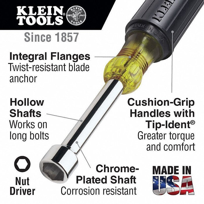 Klein Tools 630-5/16 Nut Driver Cushion-Grip 3" Shaft